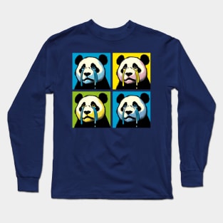 Pop Crying Panda - Funny Panda Art Long Sleeve T-Shirt